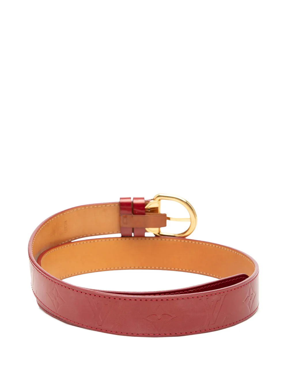 Louis Vuitton Pre-owned 2016 Monogram Vernis Ceinture Belt in Red, view 3