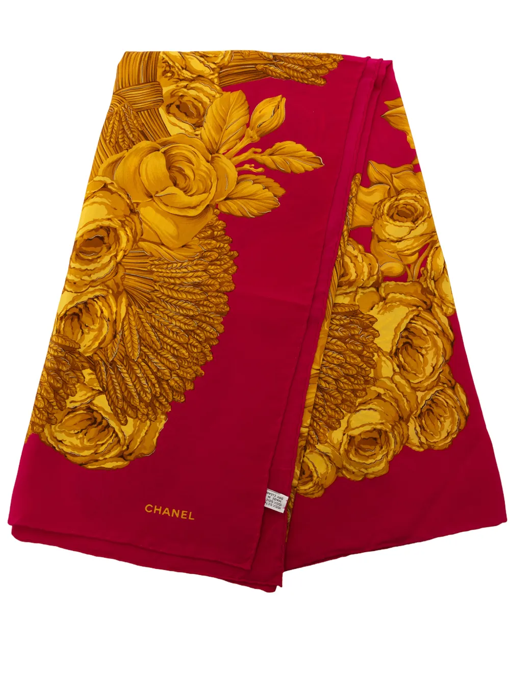 CHANEL Pre-Owned 1990-2010 Ornate Floral Print Silk Scarf scarves - Rosa