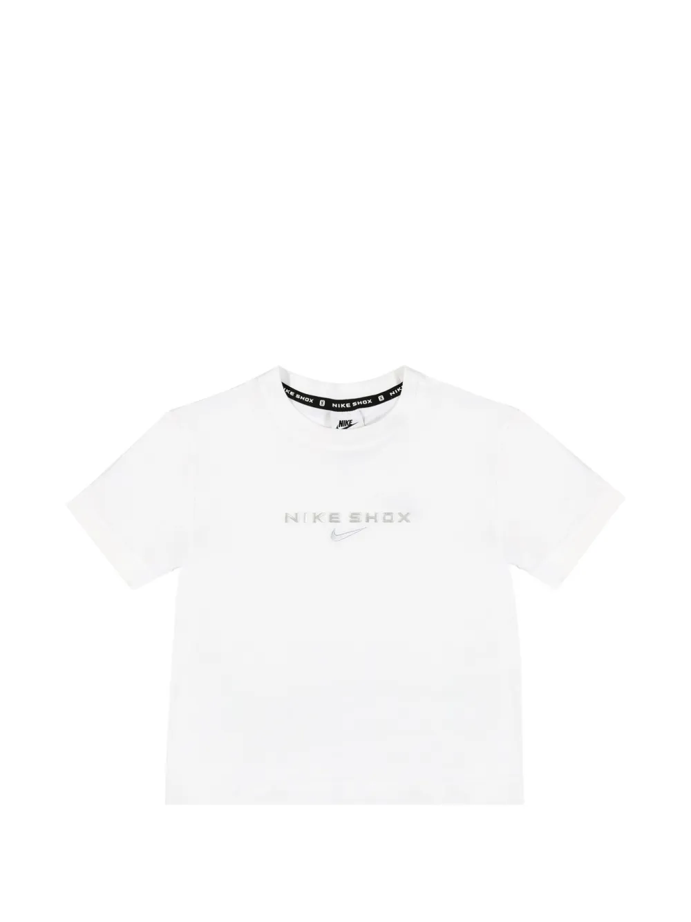Nike Shox logo-print cropped T-shirt - Weiß