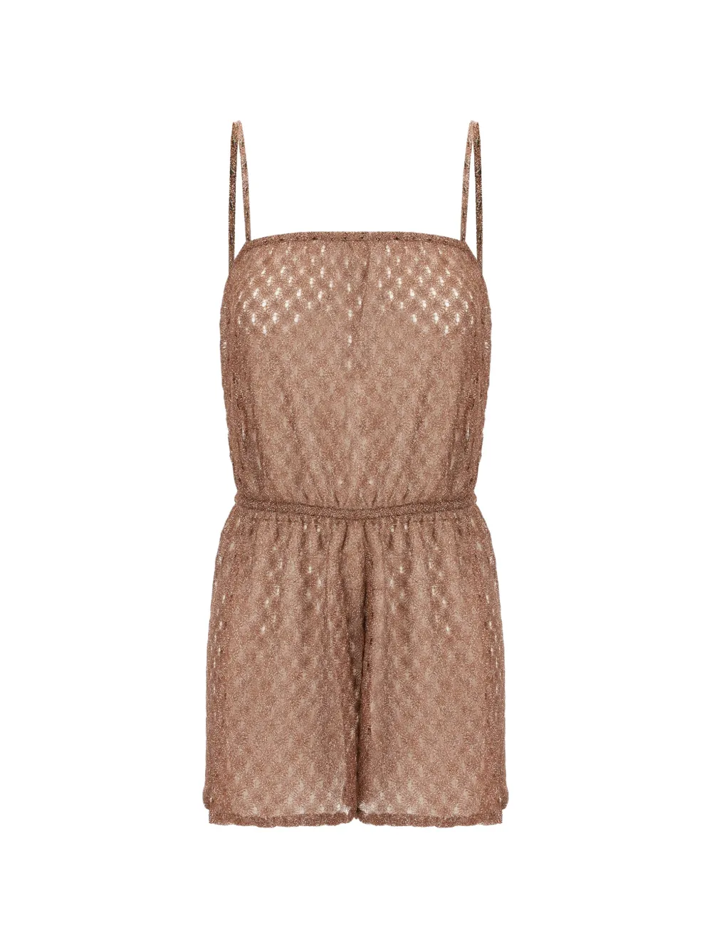 Missoni crochet-knit playsuit - Marrone