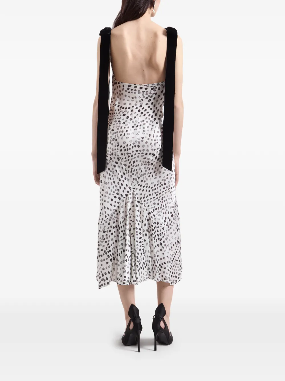 Nina Ricci Satijnen midi-jurk met stippen Wit