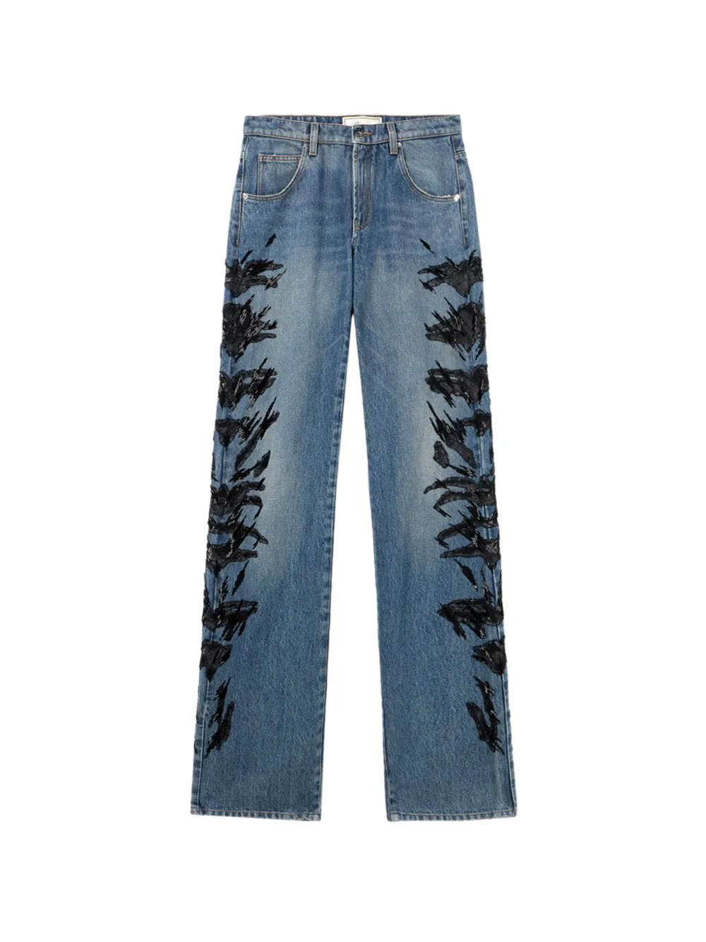 Blumarine zebra-embroidered regular-fit jeans