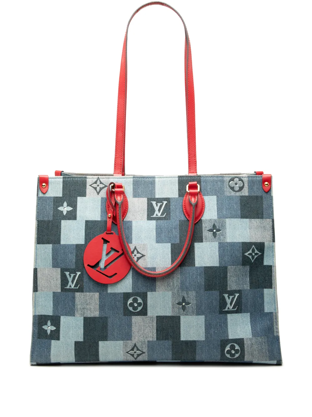 Louis Vuitton Pre-Owned 2021-2026 Monogram Denim Onthego GM satchel - Blu