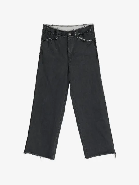 midorikawa raw-cut frayed-edge jeans