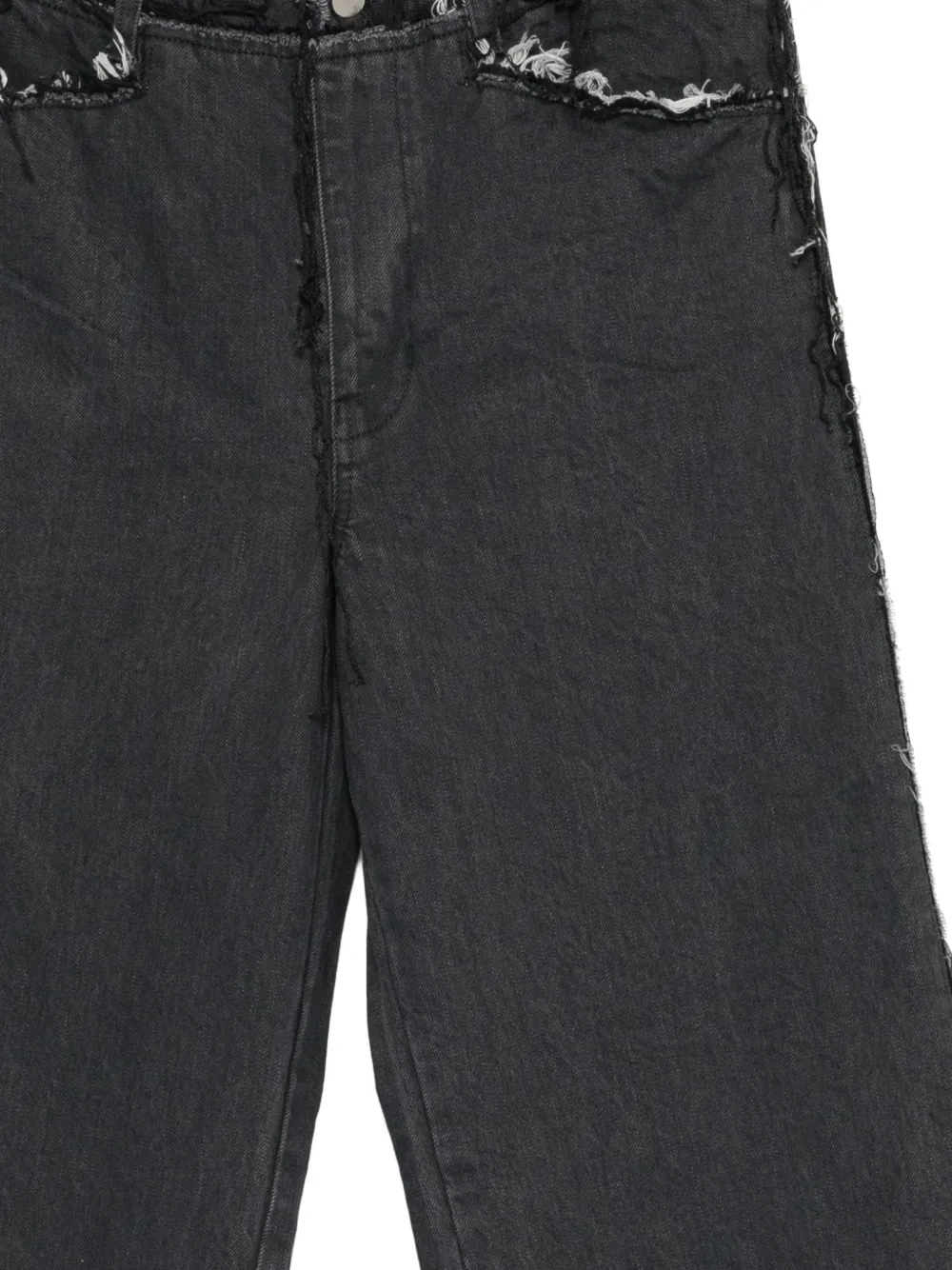  Midorikawa Vaqueros Con Bordes Deshilachados - Gris 