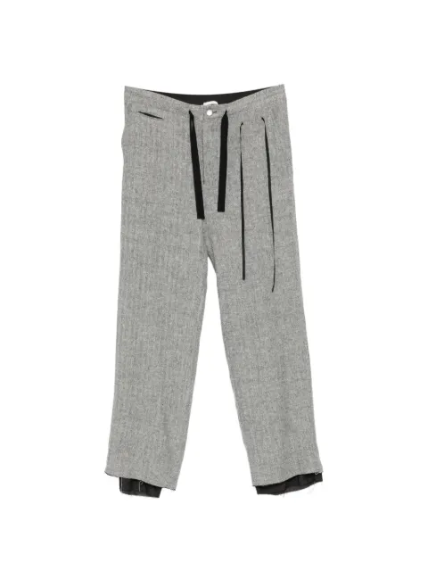 midorikawa herringbone-pattern layered trousers