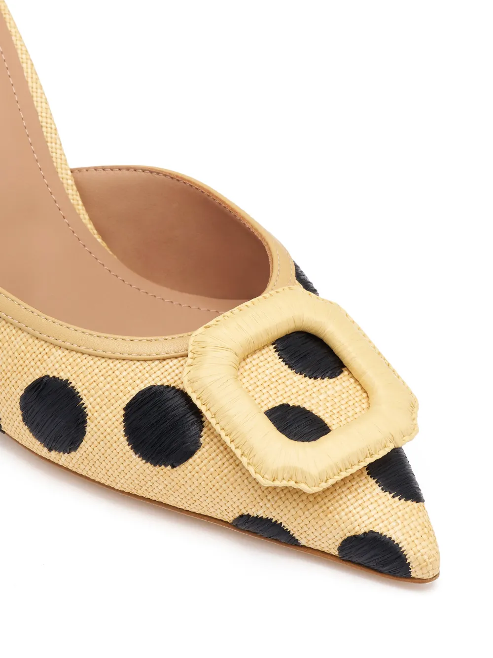 Malone Souliers Mona polka-dot buckle-detail mules Beige