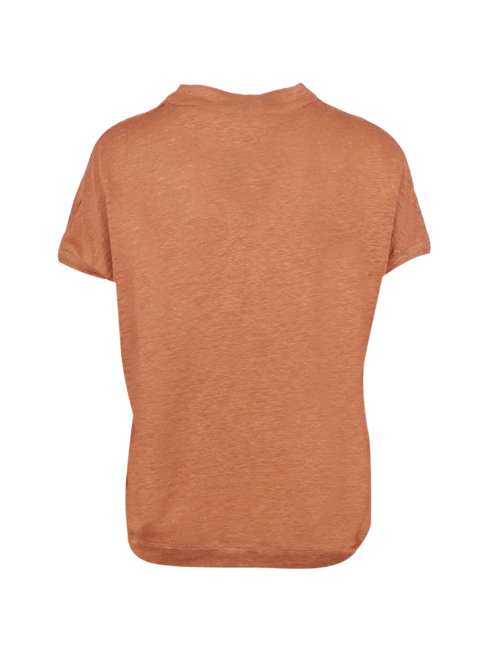 Kangra Linnen T-shirt met knoopsluiting Oranje
