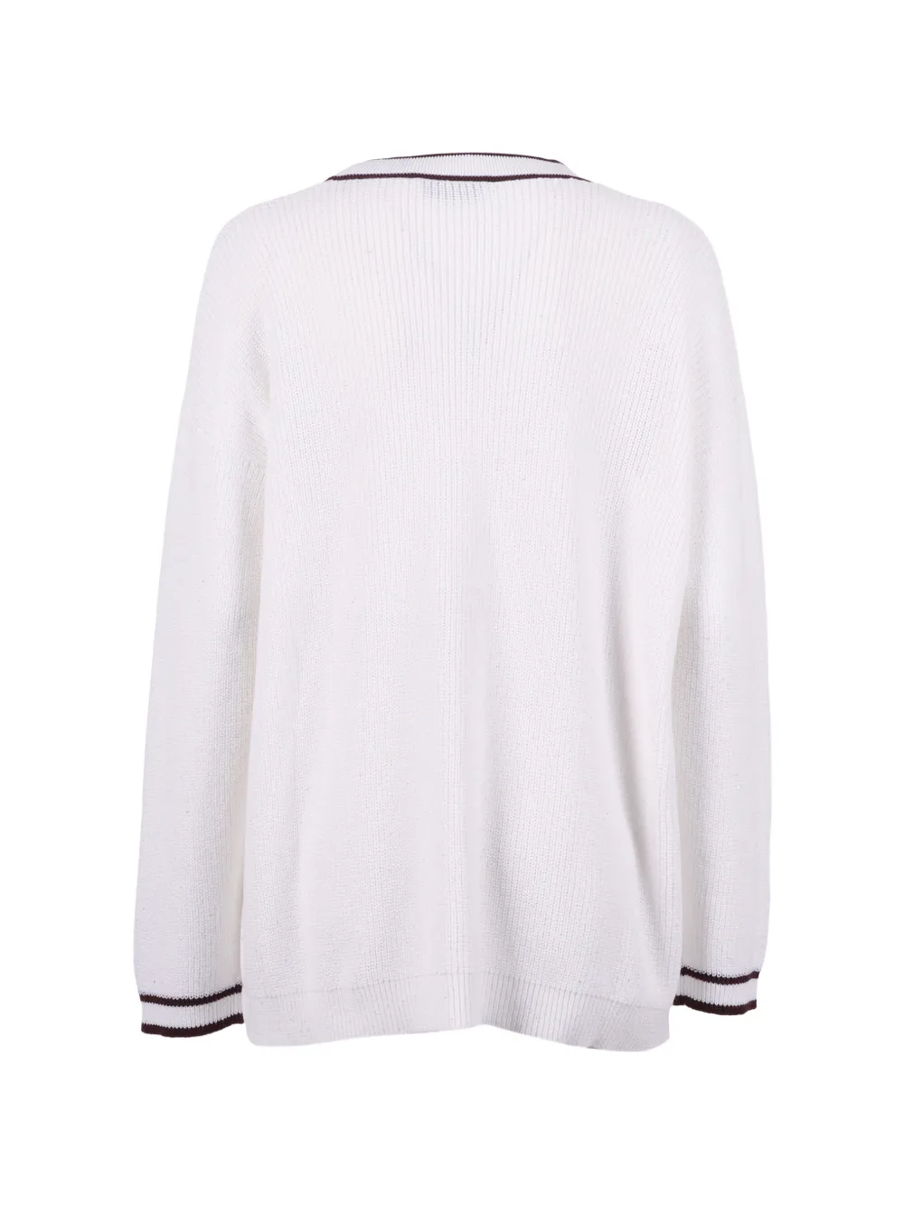 Kangra Vest verfraaid met pailletten en gestreepte afwerking Wit