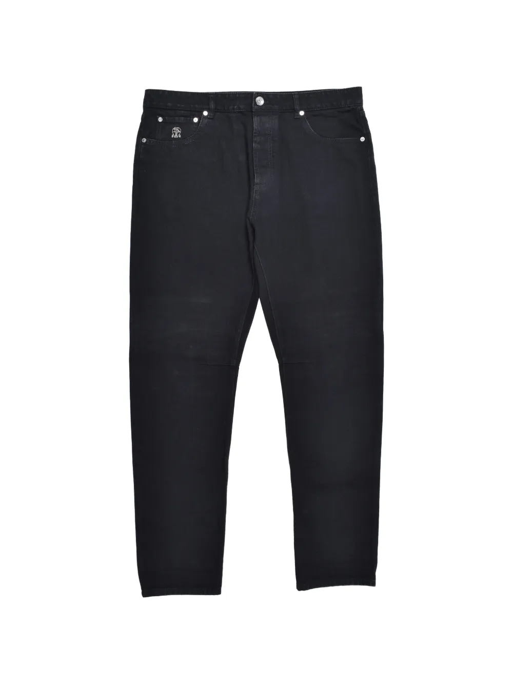 Brunello Cucinelli logo-embroidered jeans - Nero