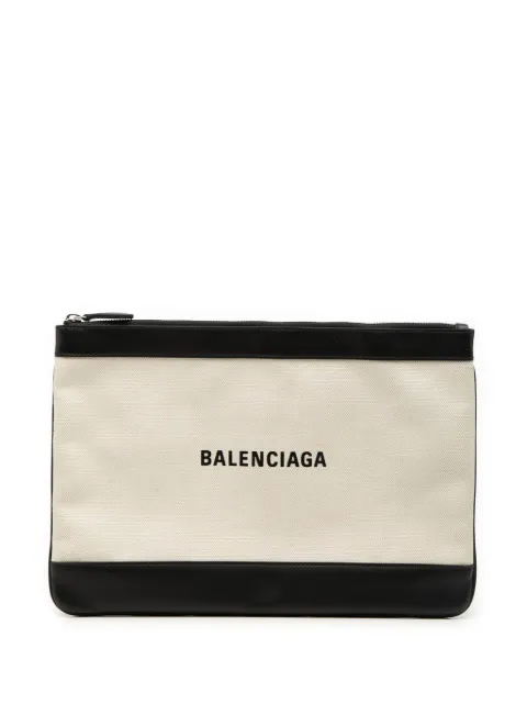Balenciaga Pre-Owned bolsa de mano Navy Clip M de lona 2019
