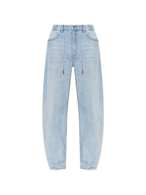 Alexander Wang crystal-embellished drawstring-waist jeans