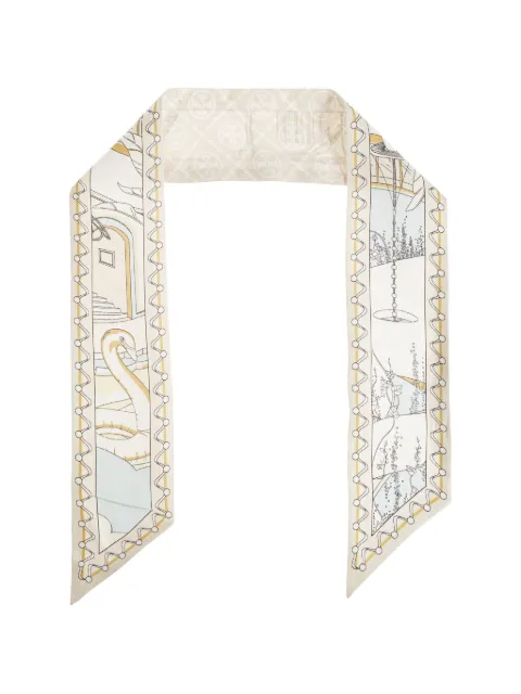 Tory Burch mascada de seda con estampado gráfico
