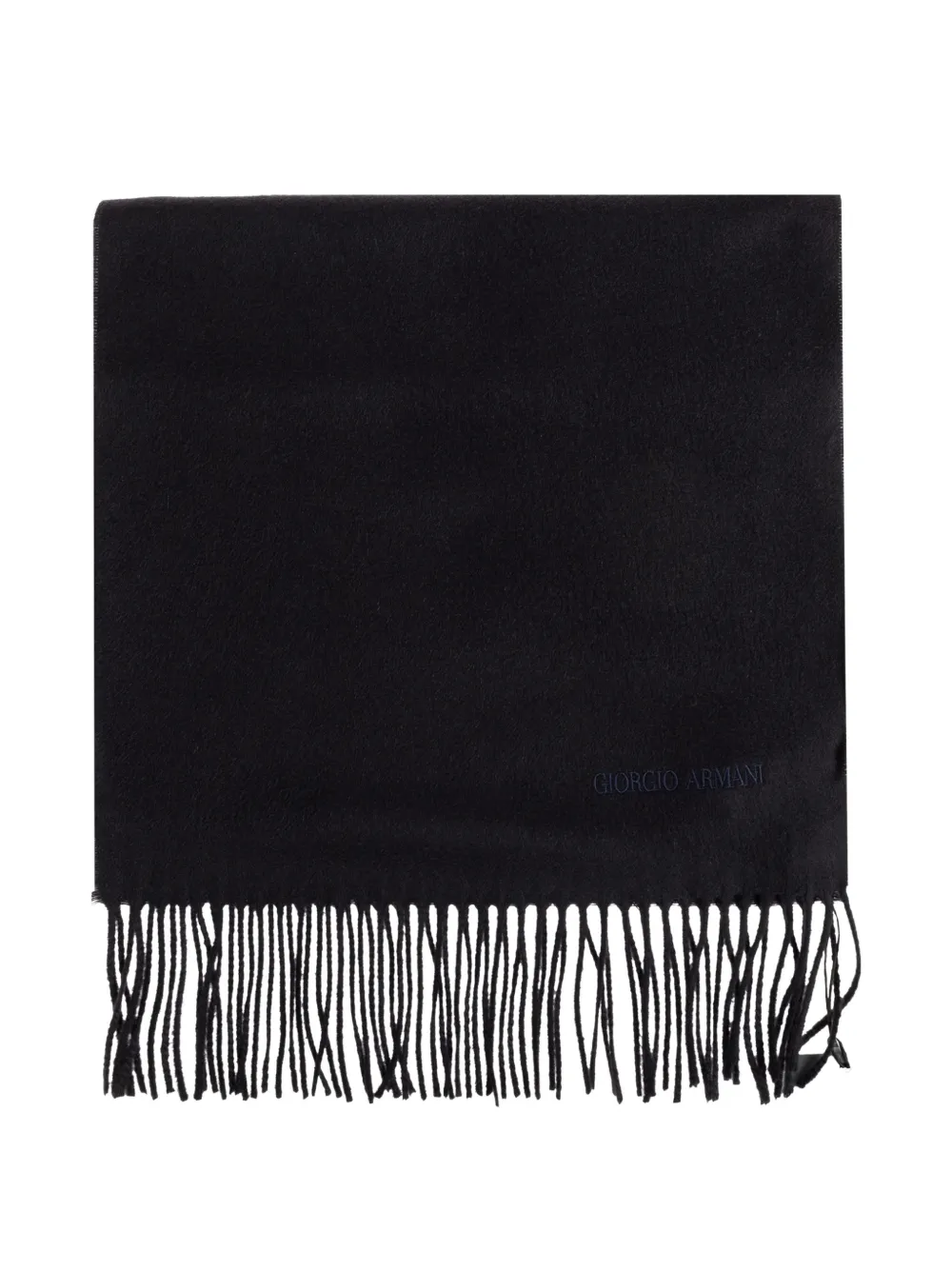 Giorgio Armani Sciarpa in cashmere con frange - Blu