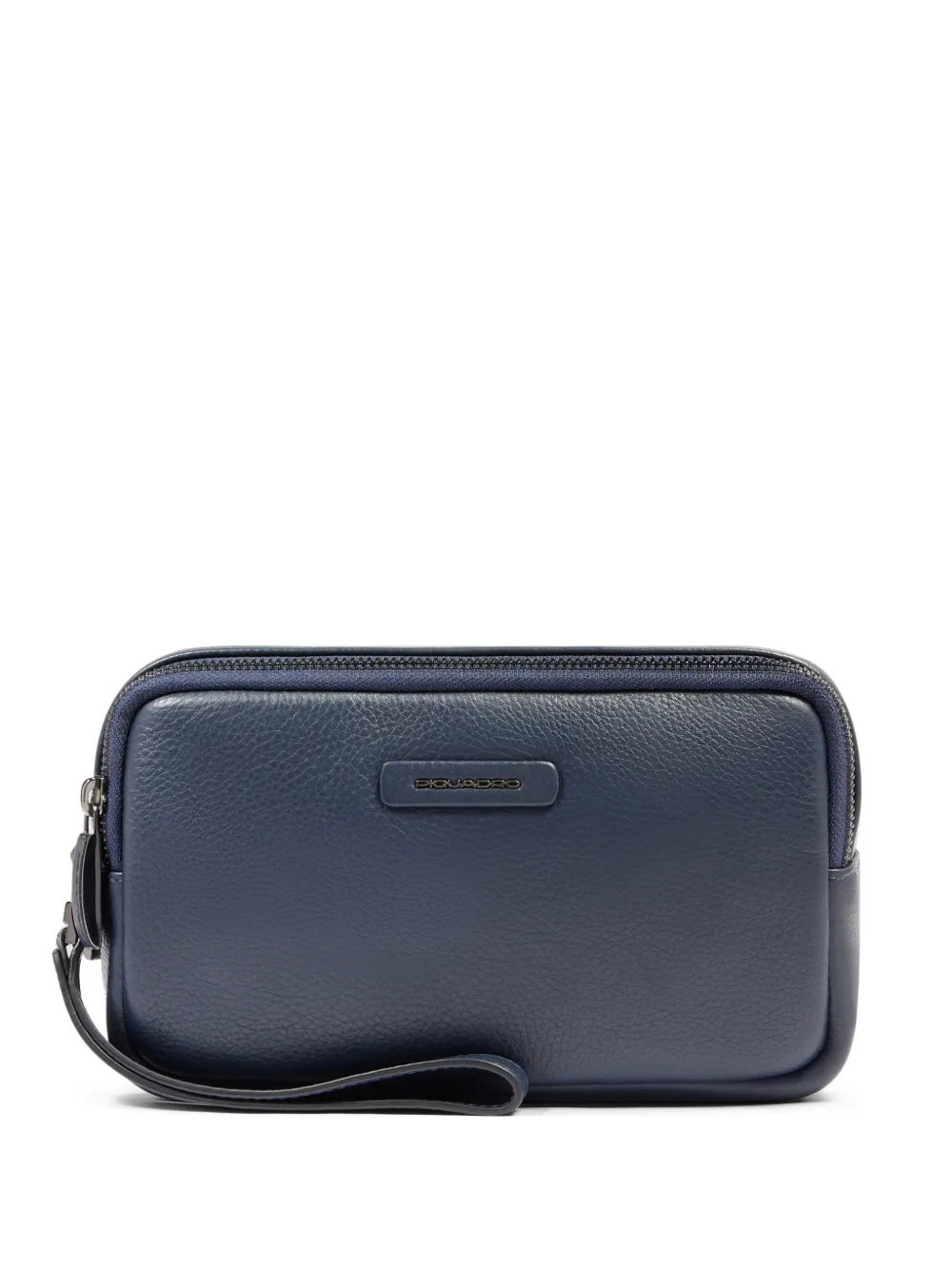 PIQUADRO grained leather clutch bag - Blu