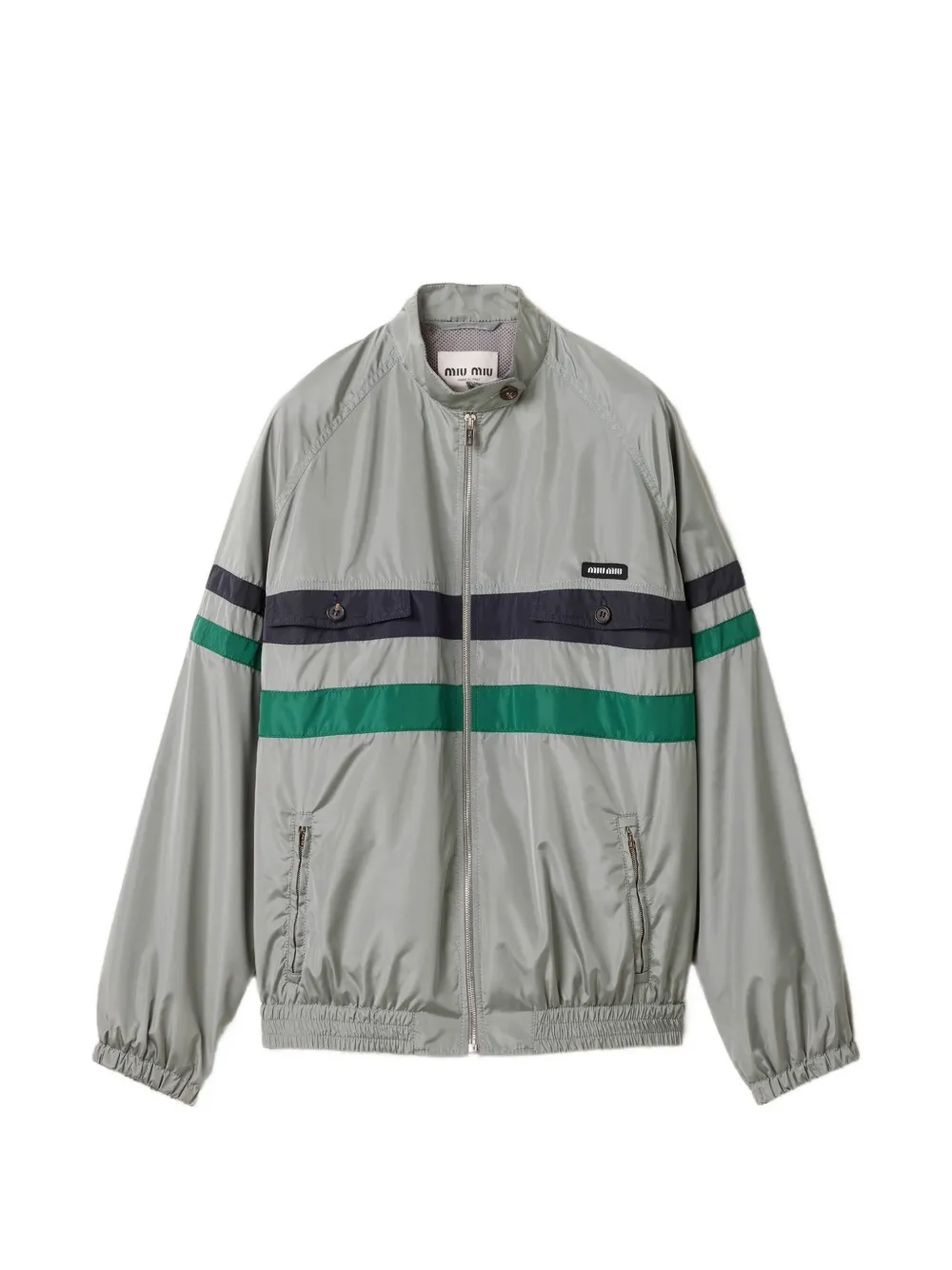 Miu Miu technical silk blouson jacket - Grau