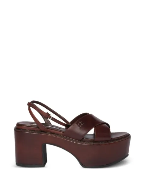 Miu Miu leather platform sandals