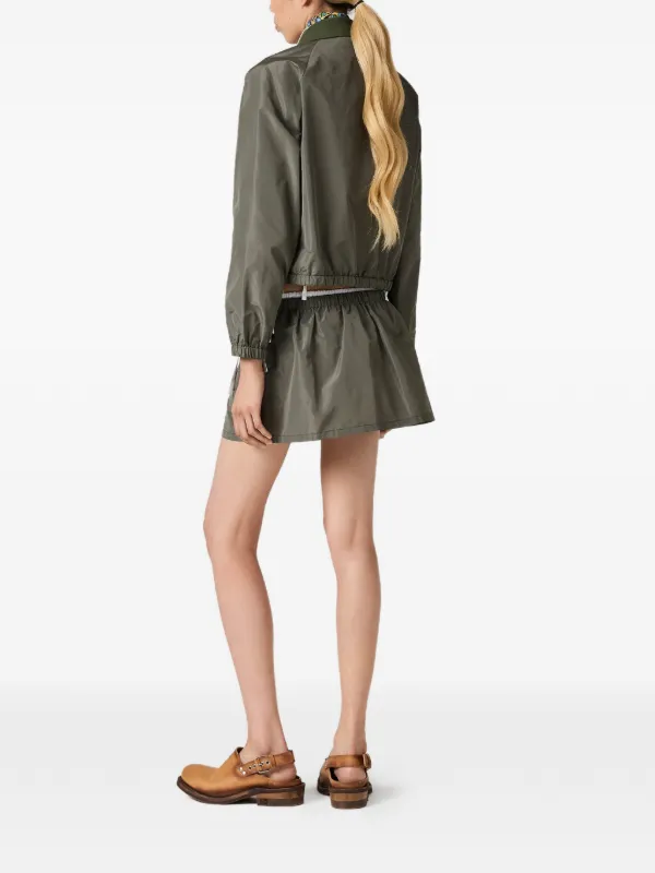 Miu Miu Technical Fabric Blouson Jacket | Green | FARFETCH