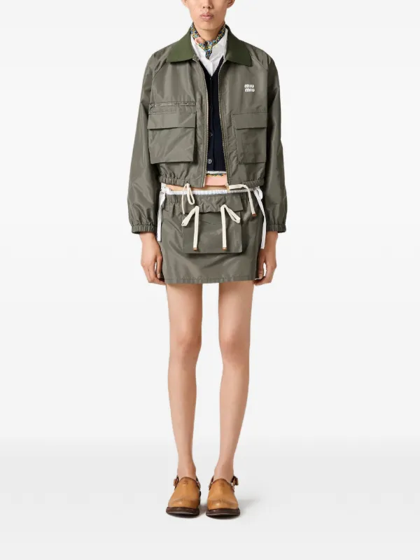 Miu Miu Technical Fabric Blouson Jacket | Green | FARFETCH
