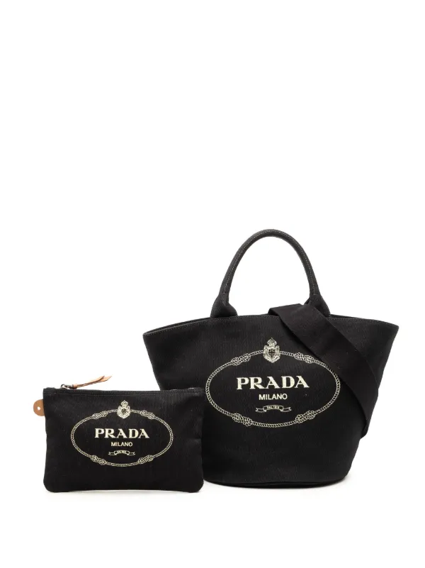PRADA カナパ Prada Pre-Owned 2013-2026 Canvas Canapa Logo Satchel | Black