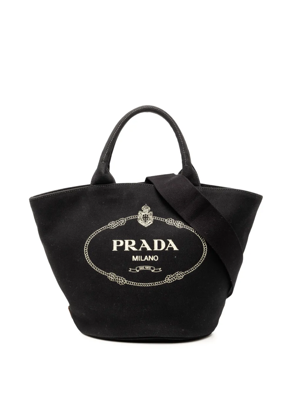 Prada Pre-Owned 2013-2026 Canvas Canapa Logo satchel - Schwarz