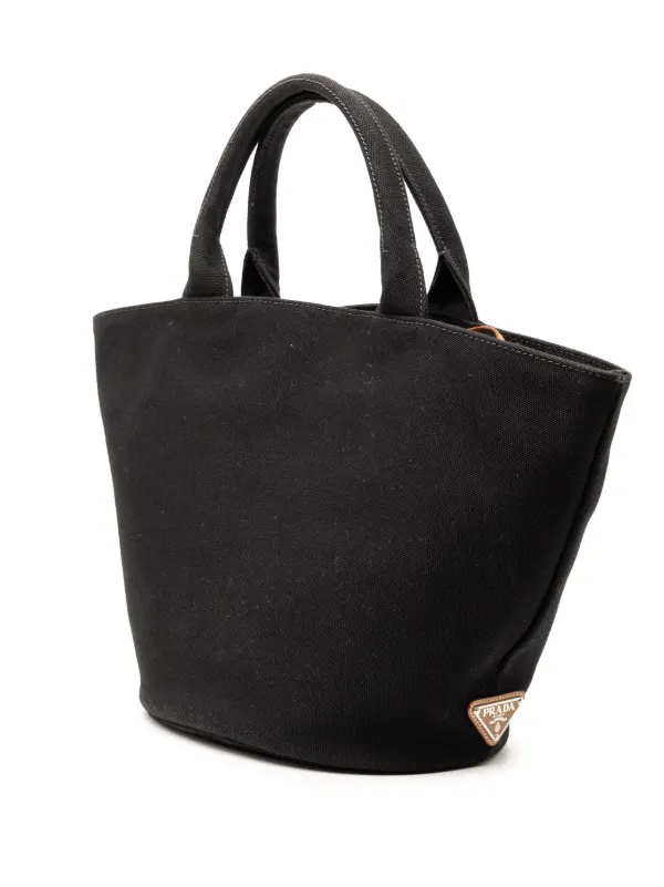 Prada Pre-Owned 2013-2026 Canvas Canapa Logo Satchel | Black