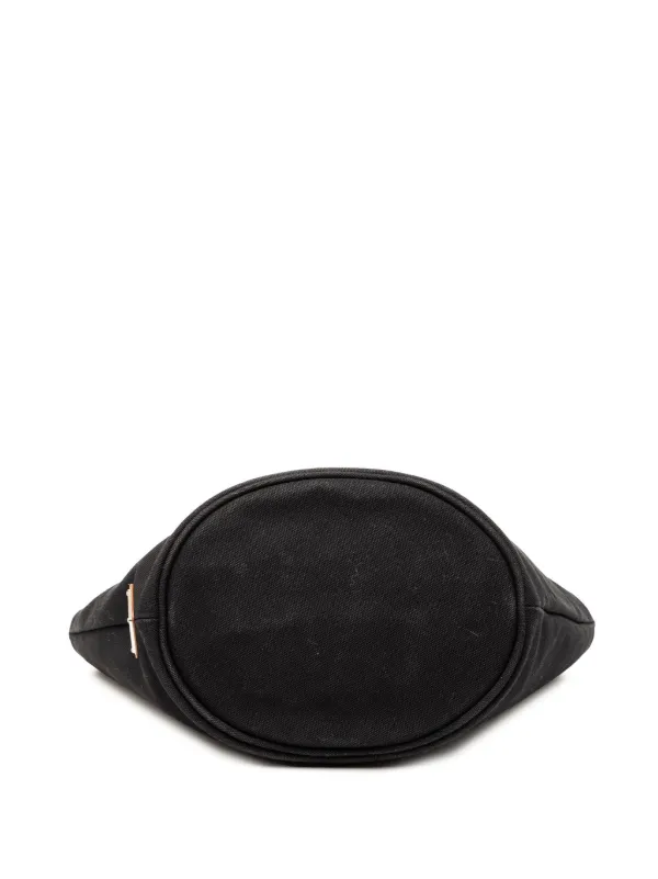 Prada Pre-Owned 2013-2026 Canvas Canapa Logo Satchel | Black Prada Pre-Owned 2013-2026 Canvas Canapa Logo Satchel | Black