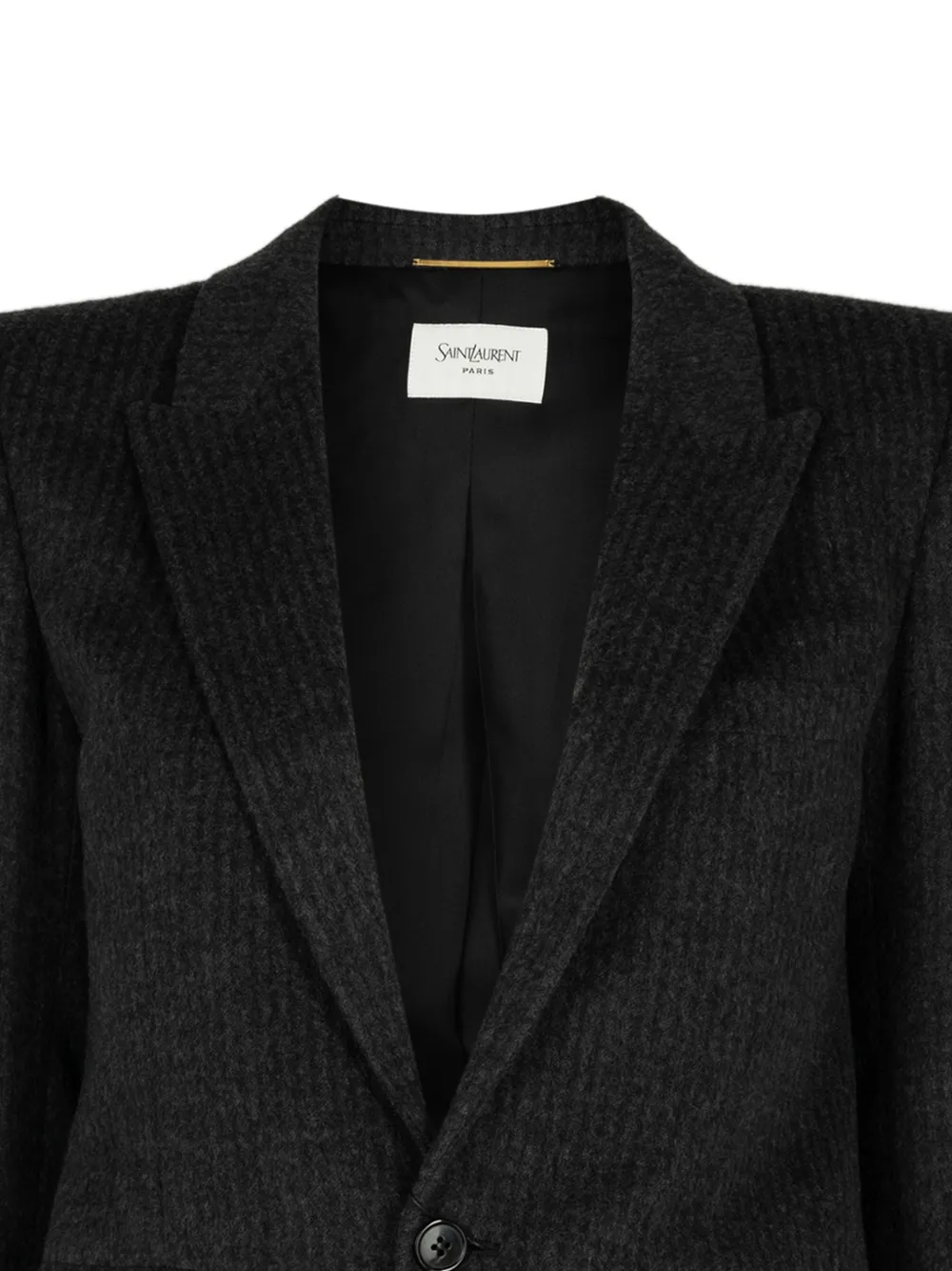 Saint Laurent Blazer met enkele rij knopen Grijs