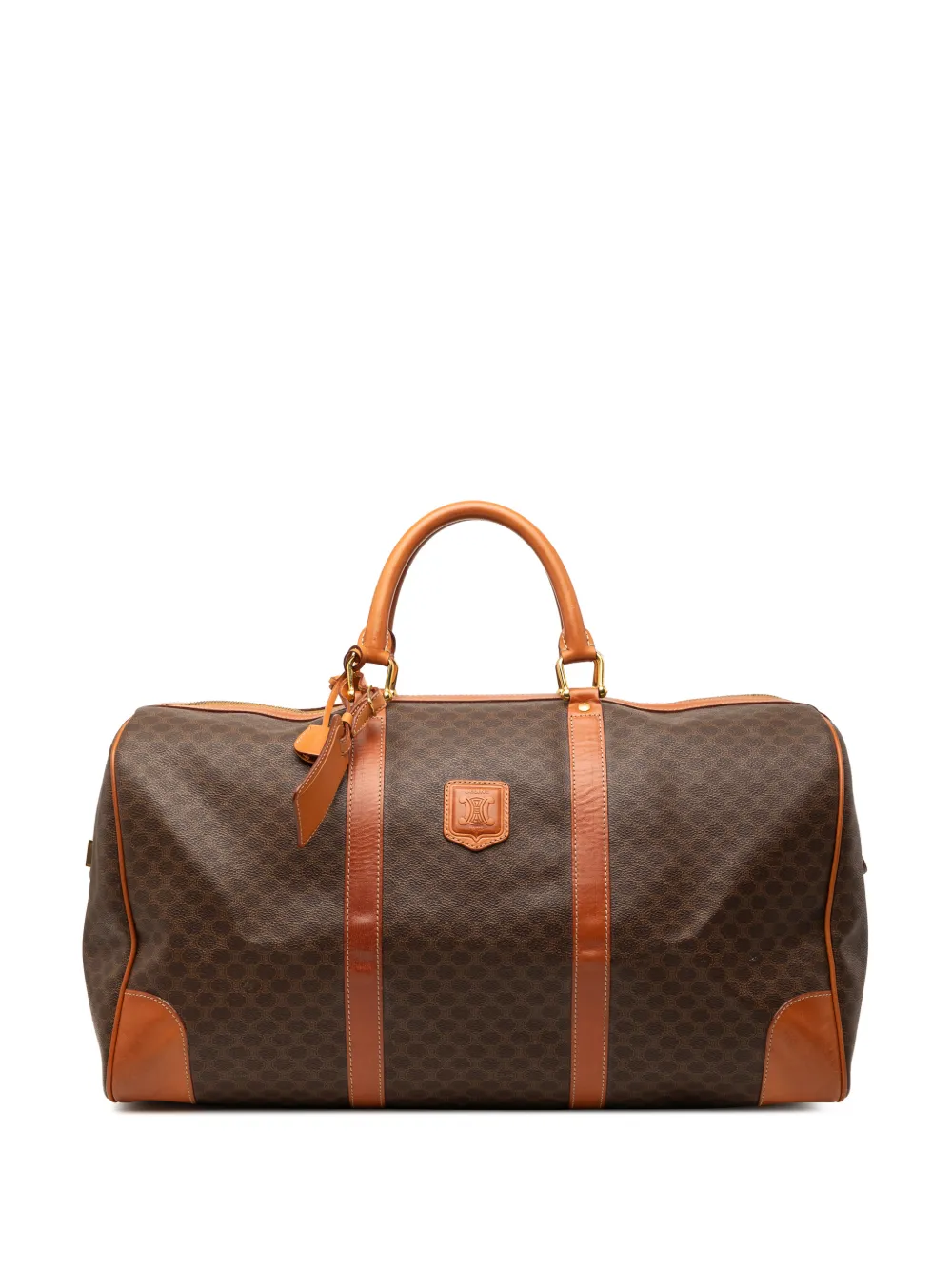 Celine Pre-Owned 20th Century Macadam Coated Canvas boston bag - Marrone