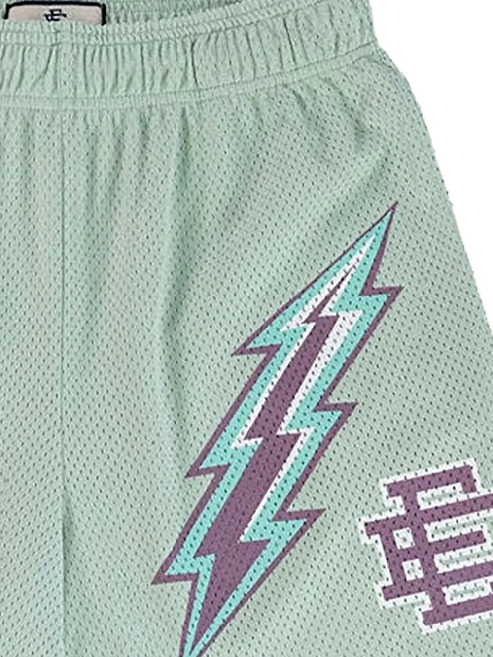 ERIC EMANUEL EE Basic mesh shorts met bliksemschichtprint Groen