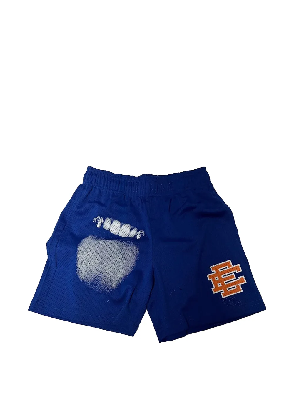 ERIC EMANUEL EE logo-detail theeth-print shorts - Blu