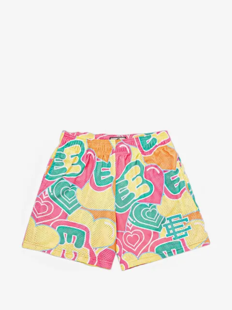 ERIC EMANUEL heart-print mesh shorts