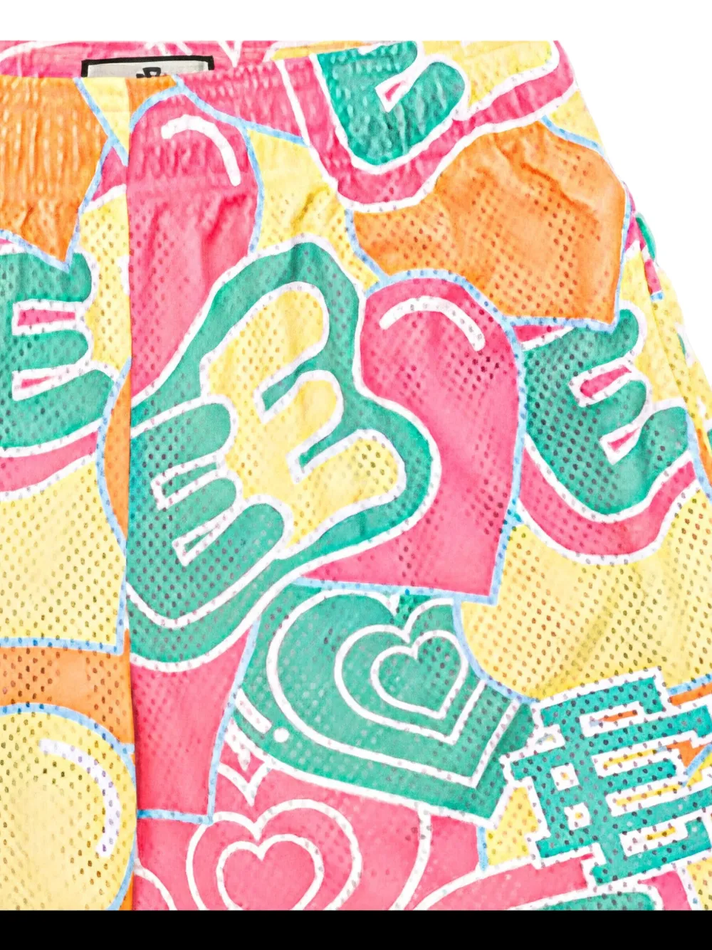 ERIC EMANUEL Mesh shorts met hartprint Geel
