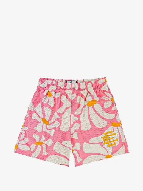 ERIC EMANUEL EE logo daisy-print shorts