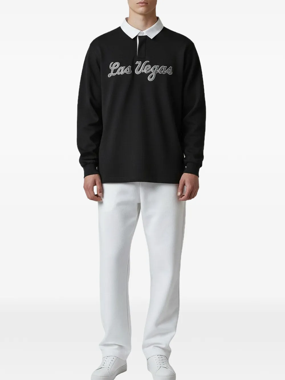 ERIC EMANUEL Rugby Core LV poloshirt met lange mouwen Zwart