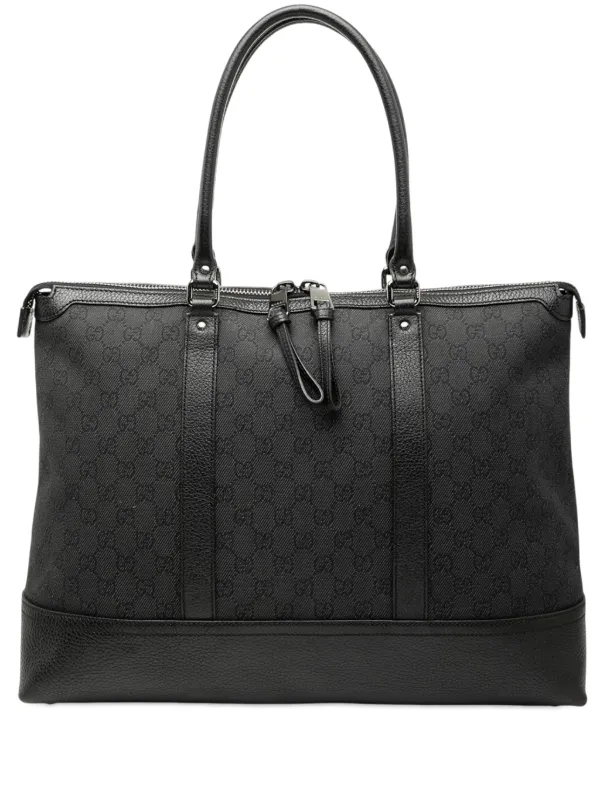 GUCCI ブラック デニム トートバッグ Gucci Pre-Owned 2000-2015 GG デニム トートバッグ | ブラック