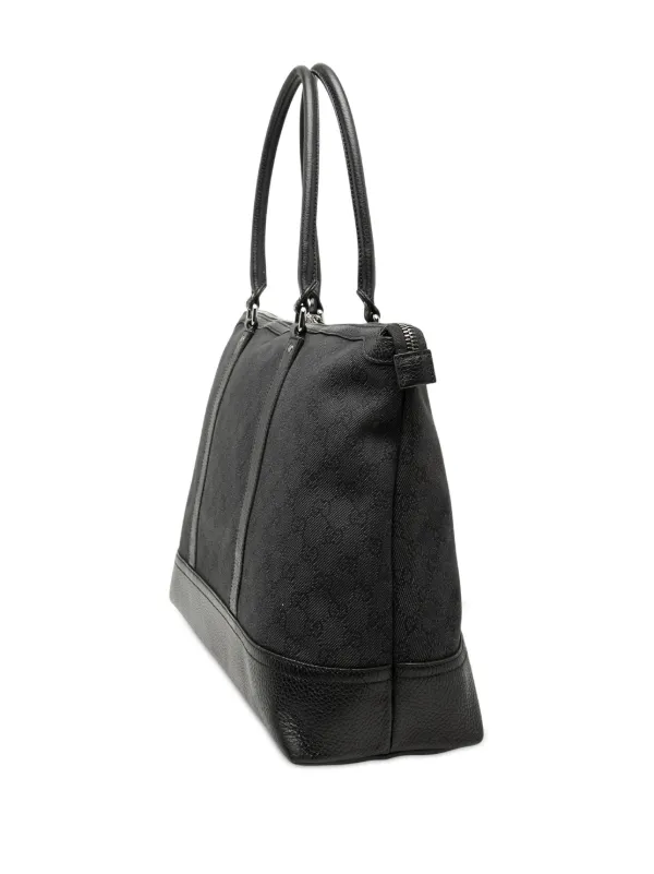 GUCCI ブラック デニム トートバッグ Gucci Pre-Owned 2000-2015 GG デニム トートバッグ | ブラック