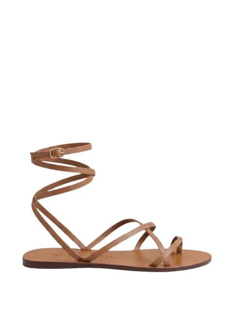 Manebi x Alex Rivière Studio Valentina wrap-around leather flat sandals