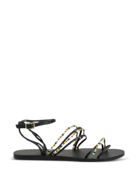 Manebi bead-embellished ankle-strap flat sandals