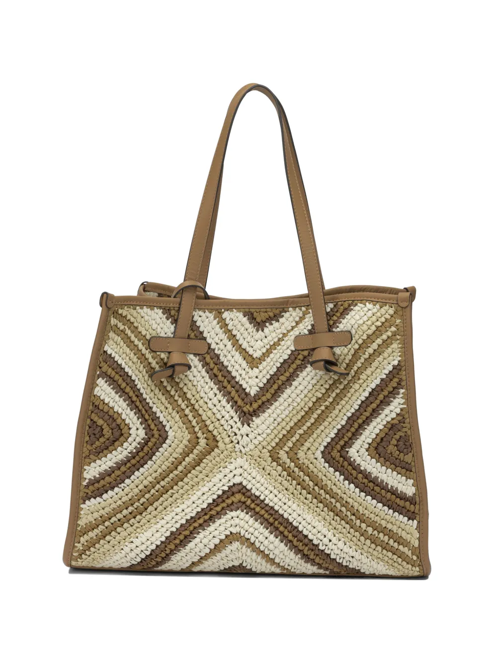 GIANNI CHIARINI Marcella chevron-pattern shoulder bag - Marrone