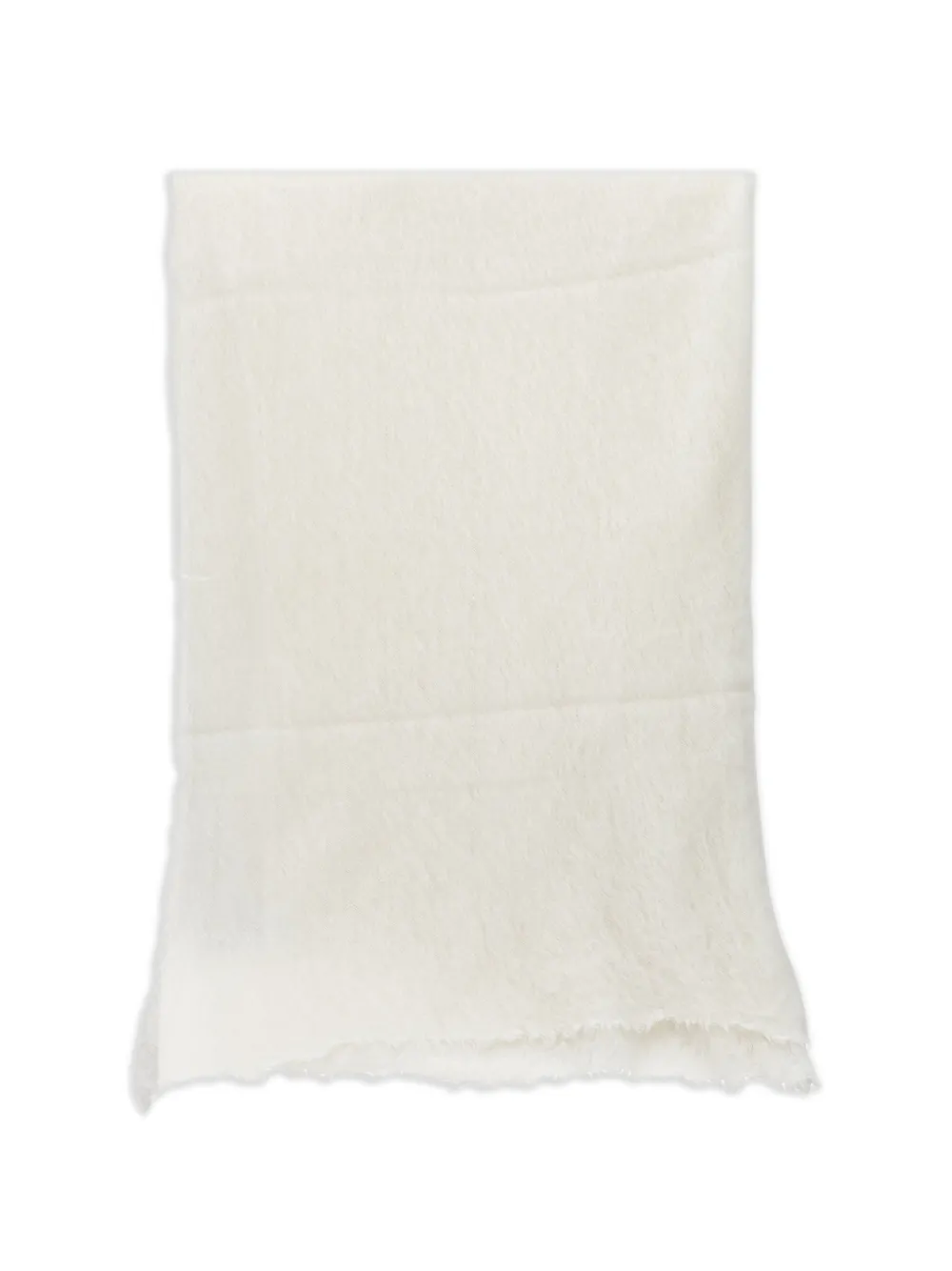 Fedeli frayed-edge scarf - White