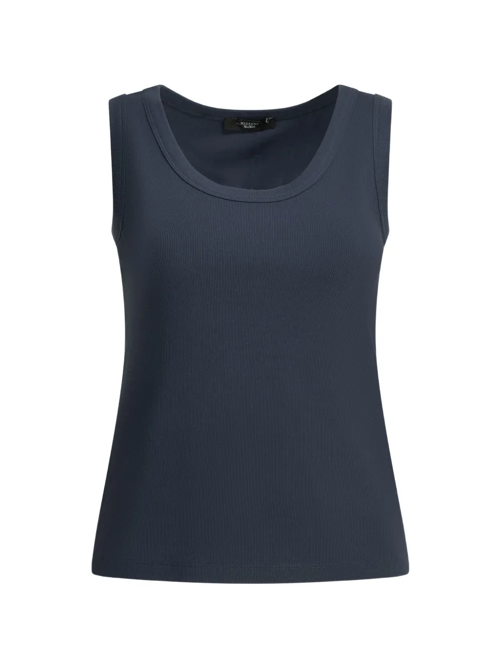 Weekend Max Mara Ribbed-knit Scoop-neck Tank Top In Gray