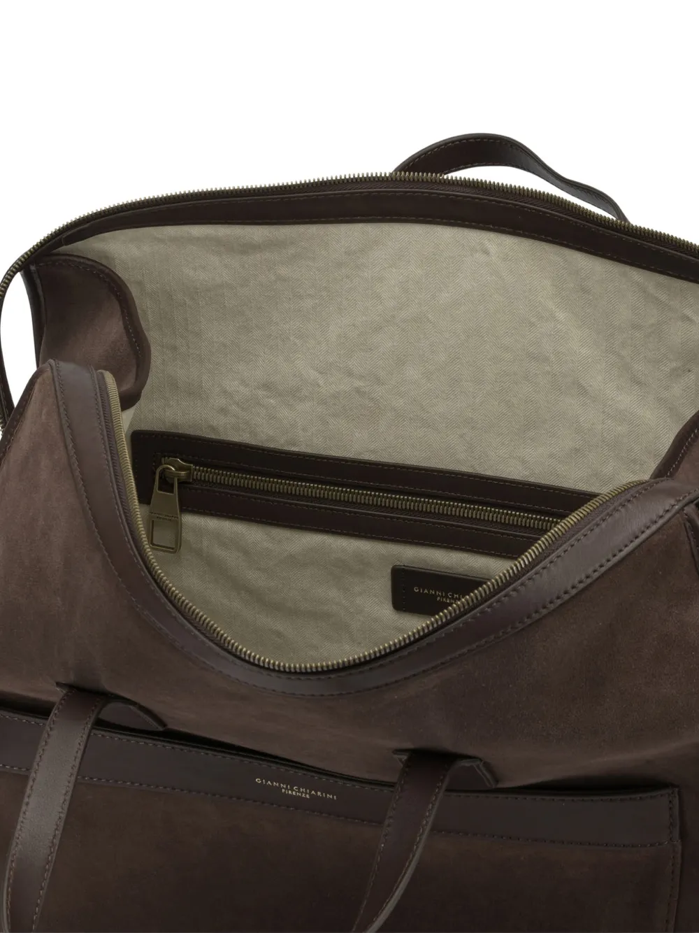GIANNI CHIARINI Suède shopper met leren afwerking Bruin