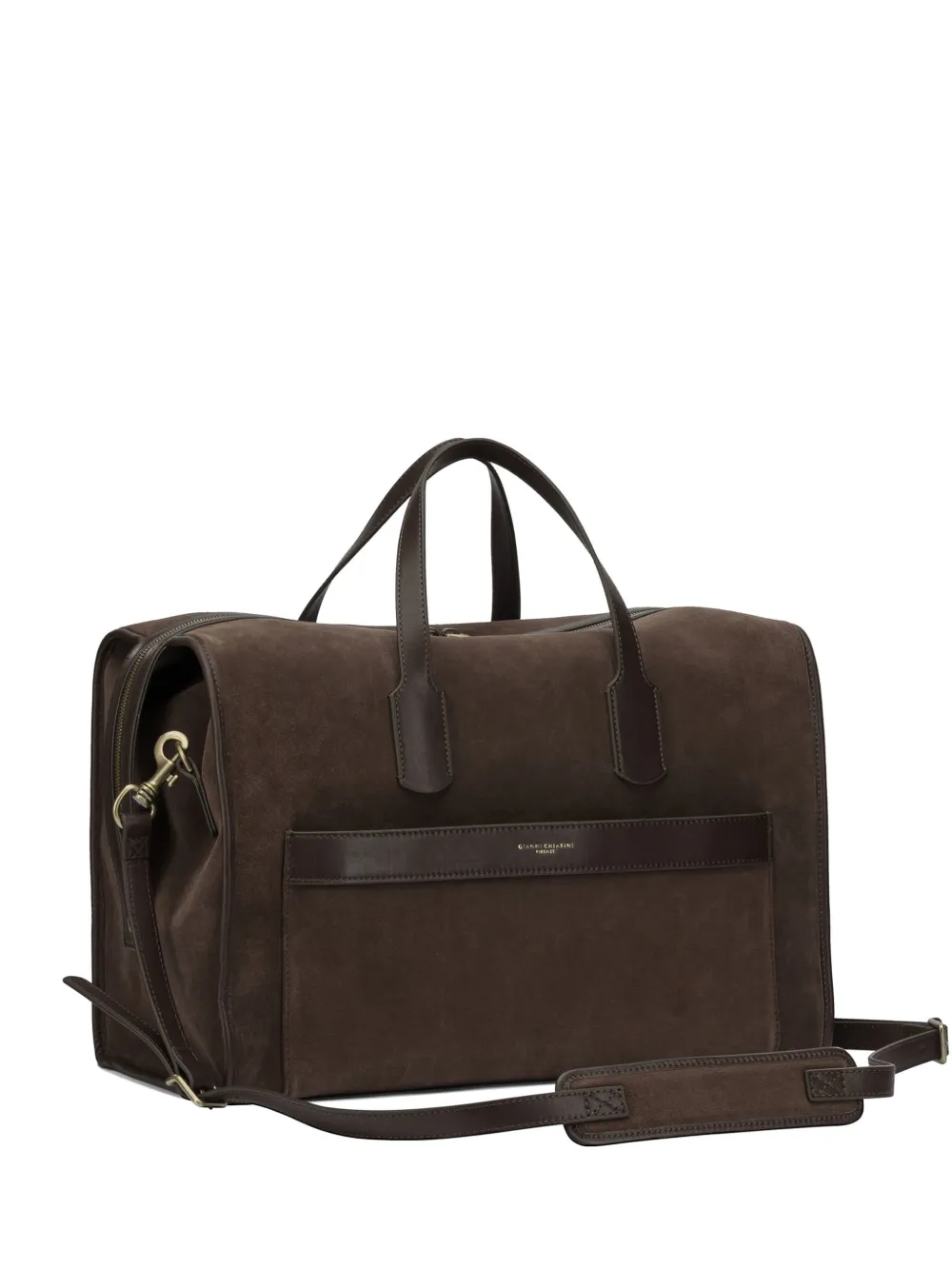 GIANNI CHIARINI leather-trim suede tote bag - Marrone
