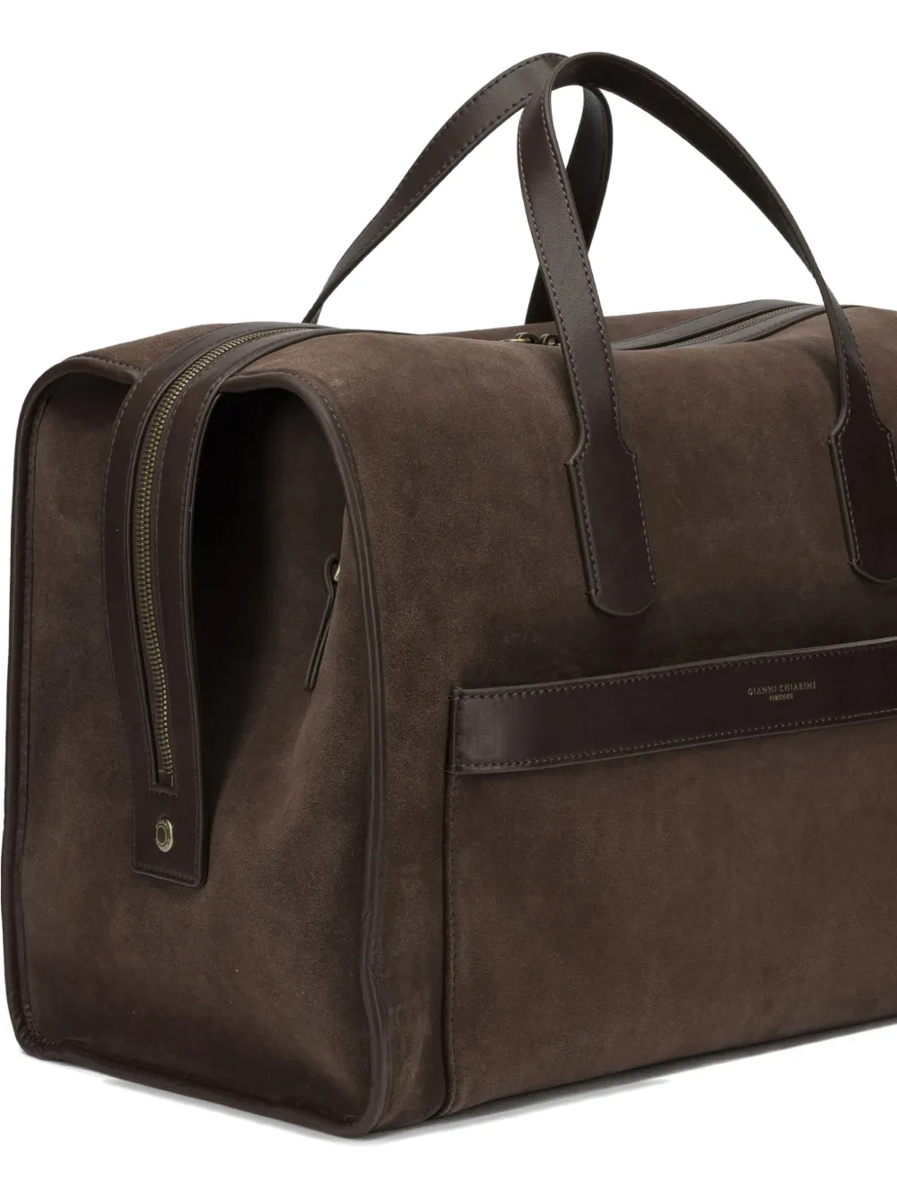 GIANNI CHIARINI Suède shopper met leren afwerking Bruin