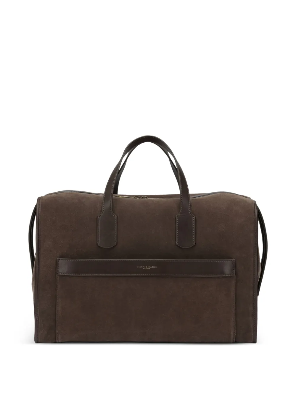 GIANNI CHIARINI leather-trim suede tote bag - Marrone