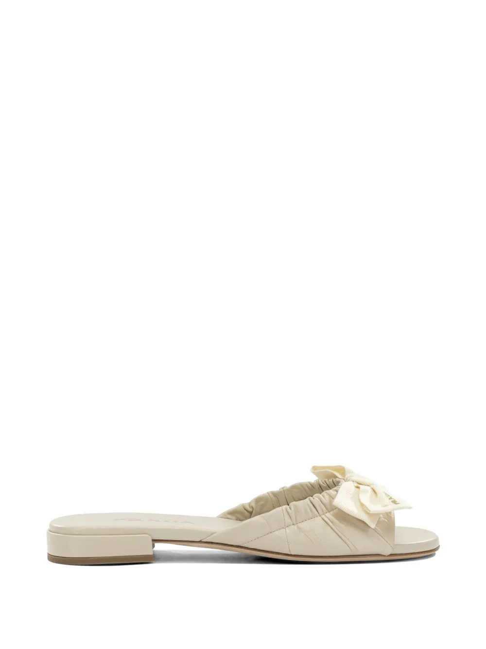 Prada bow-detail ruched sandals - Bianco