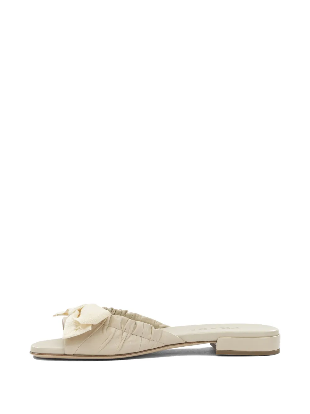 Prada bow-detail ruched sandals Wit