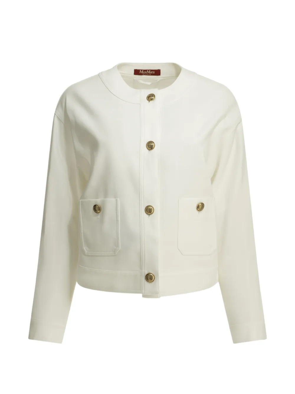 Max Mara button-up patch-pocket coat - White