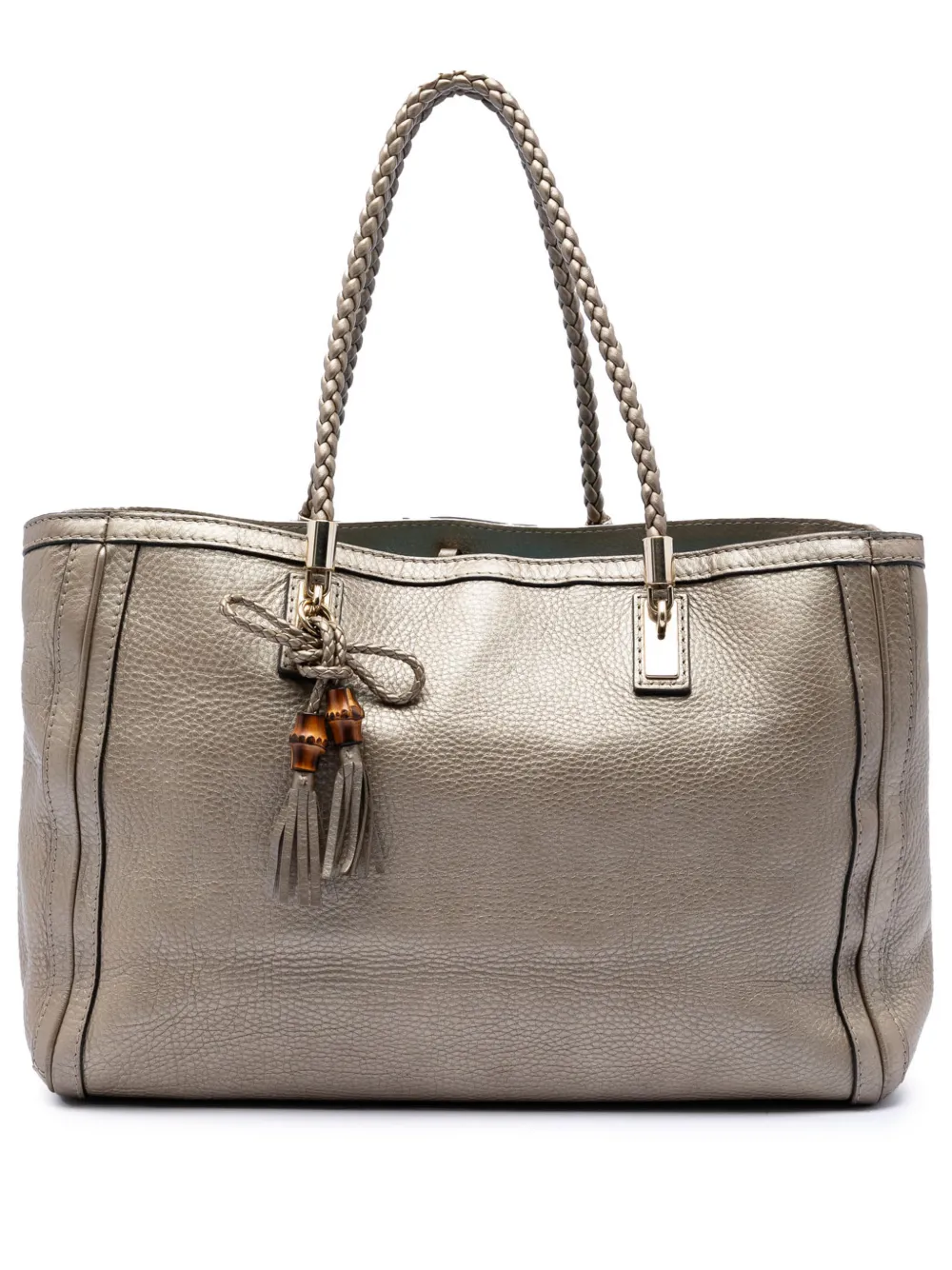 Gucci Pre-Owned 2016-2026 Metallic Grained Leather Bella tote bag - Oro